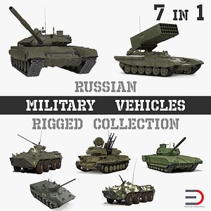 rigged russian military vehicles 3D model