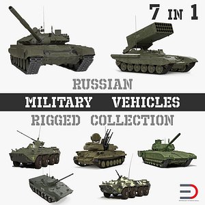Rigged Russian Military Vehicles 3D Models Collection