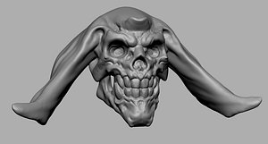stylized skull 3D model