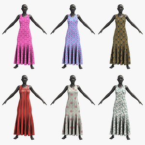 Dress Collection 001 with Mannequin PBR 4K - 6 Types 3D