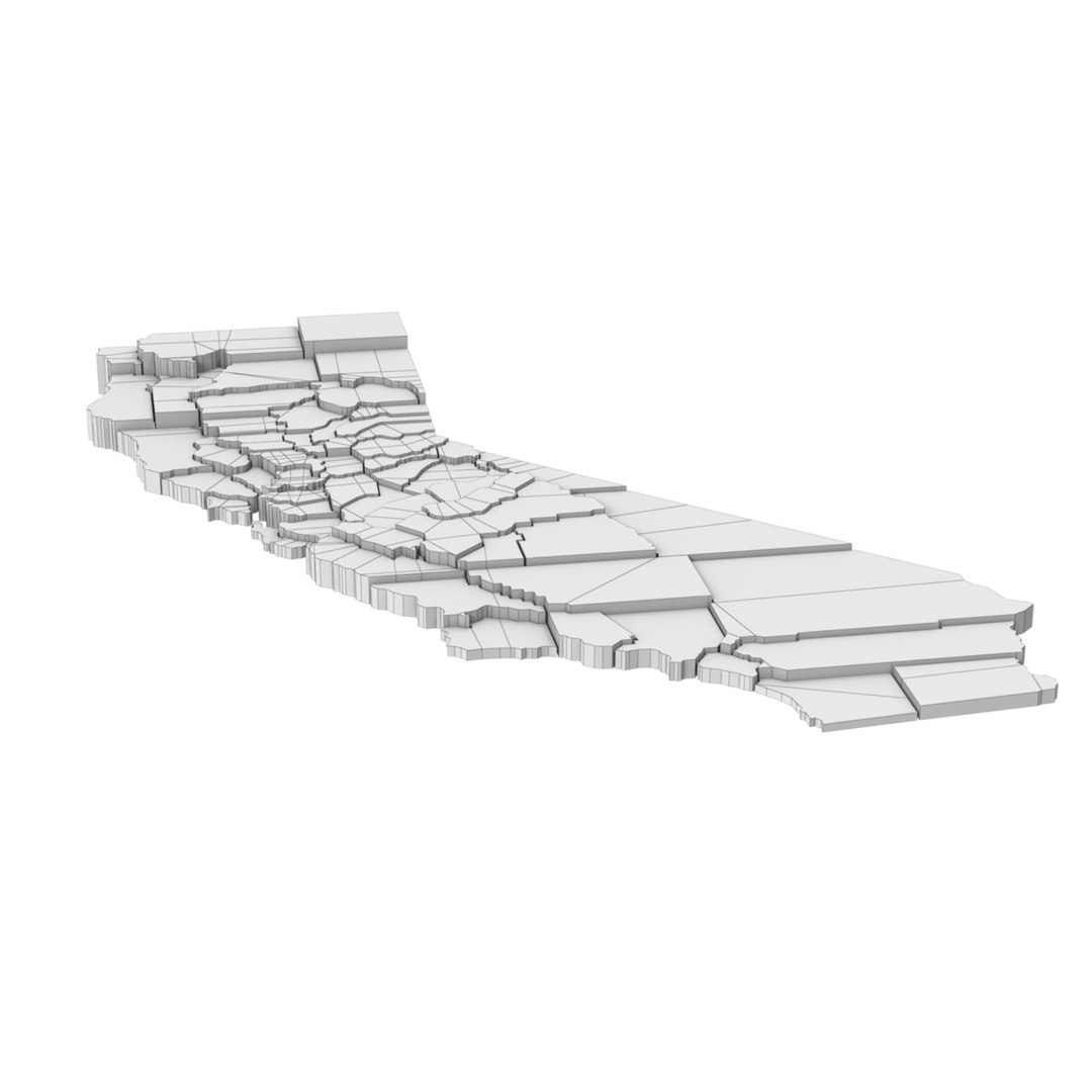 California Map 3D - TurboSquid 2422210