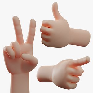 Cartoon Hands Rigged for Blender
