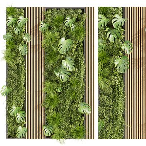 Collection plant vol 400 - fitowall - ertical - leaf - palm - grass - fern -  blender - 3dmax - cine 3D model