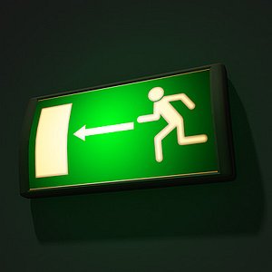 emergency exit sign 3d 3ds