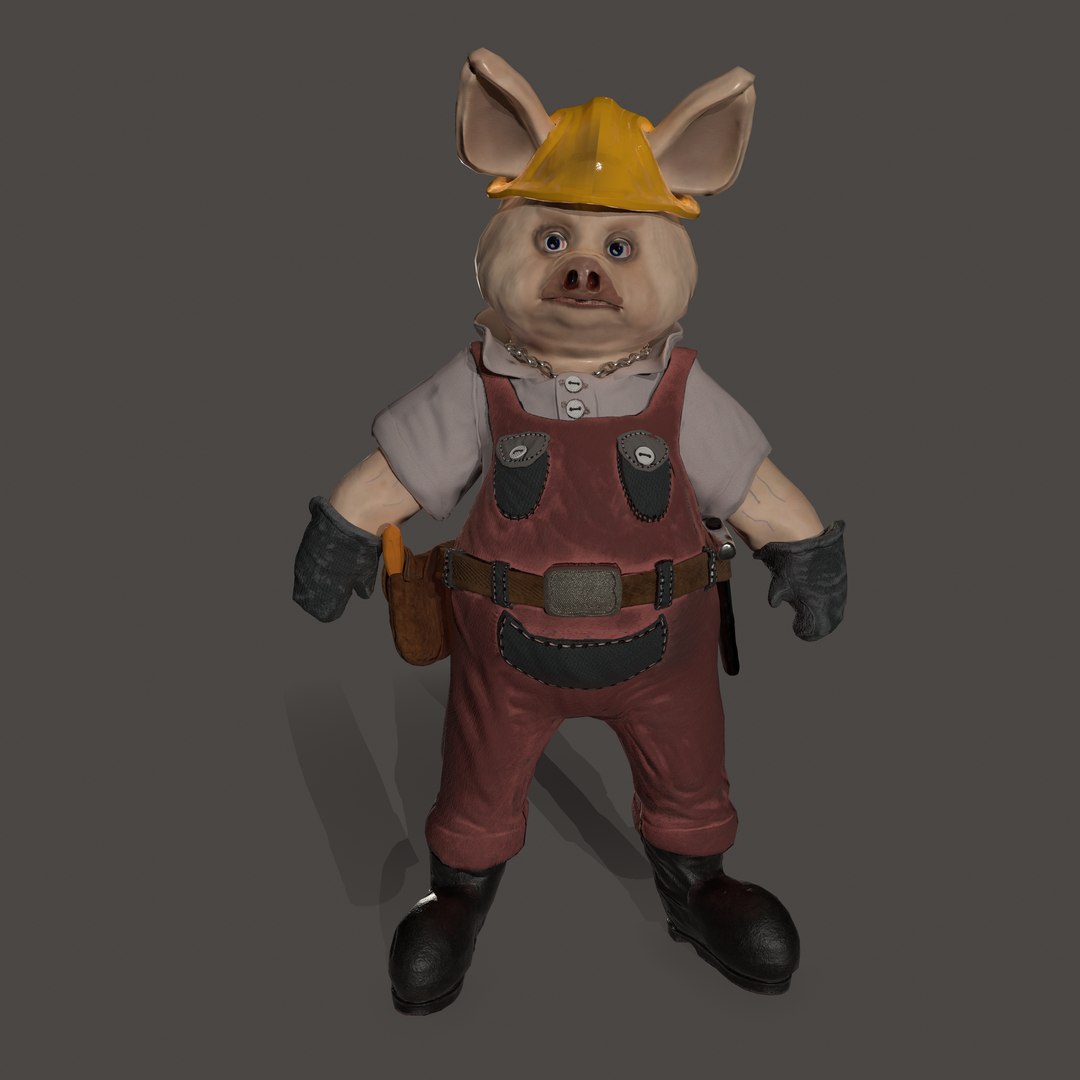 Piggy Builder 3D Model - TurboSquid 1649454