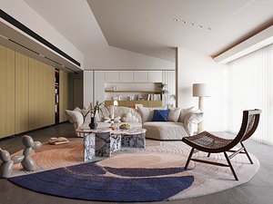 3D modern living room model