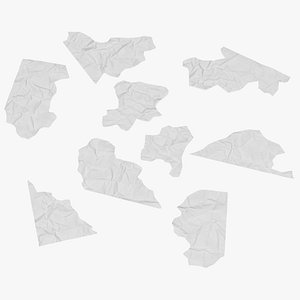 White Torn Paper Pieces