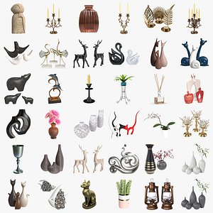 Decorations for desk and shelves 3D