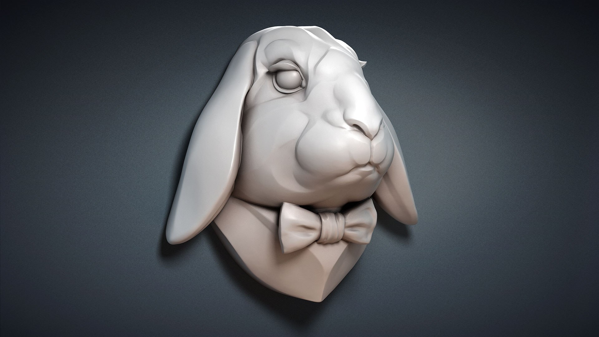 Lop Eared Rabbit Head Sculpture STL Model - TurboSquid 1978669
