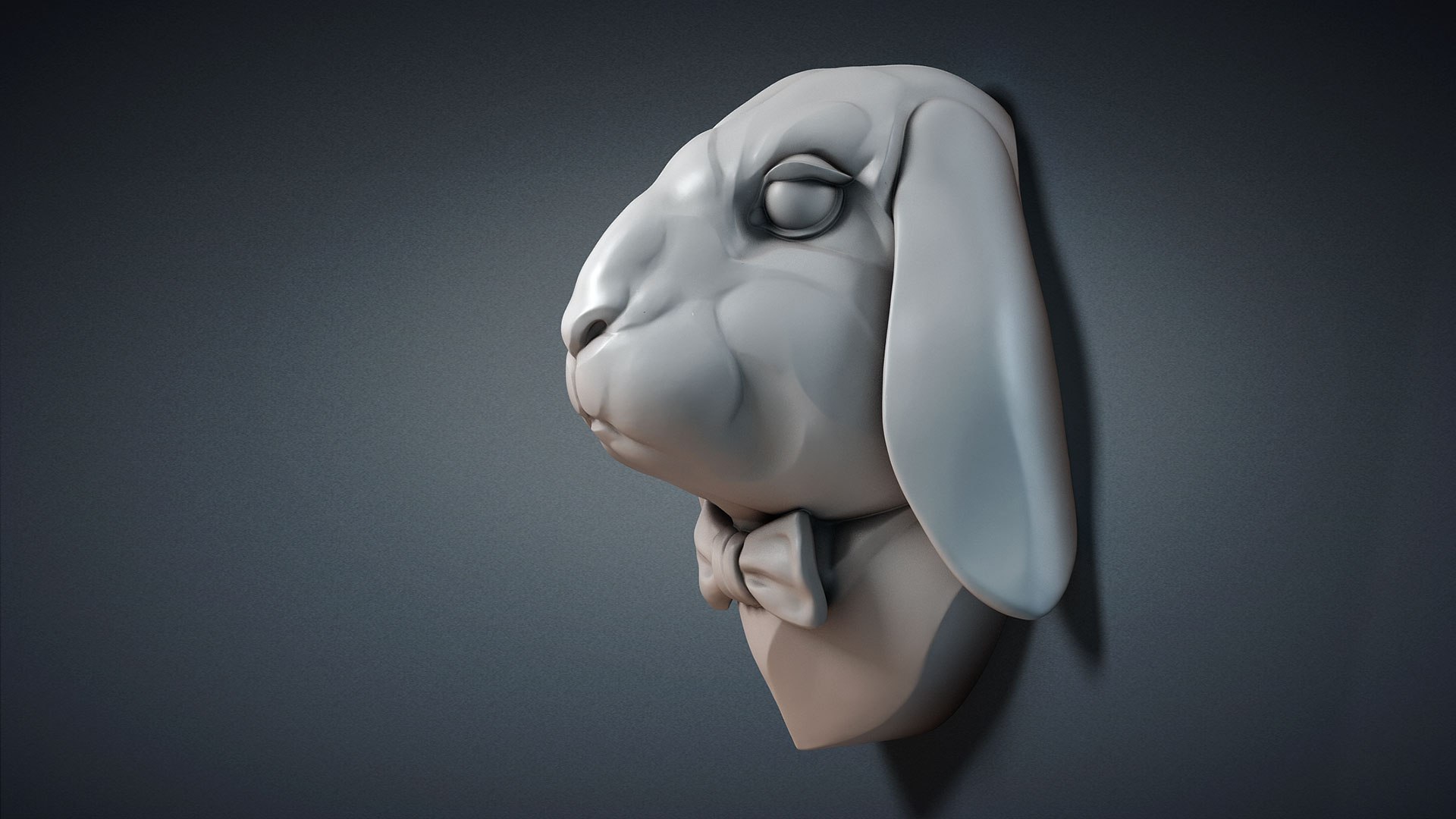 Lop Eared Rabbit Head Sculpture STL Model - TurboSquid 1978669