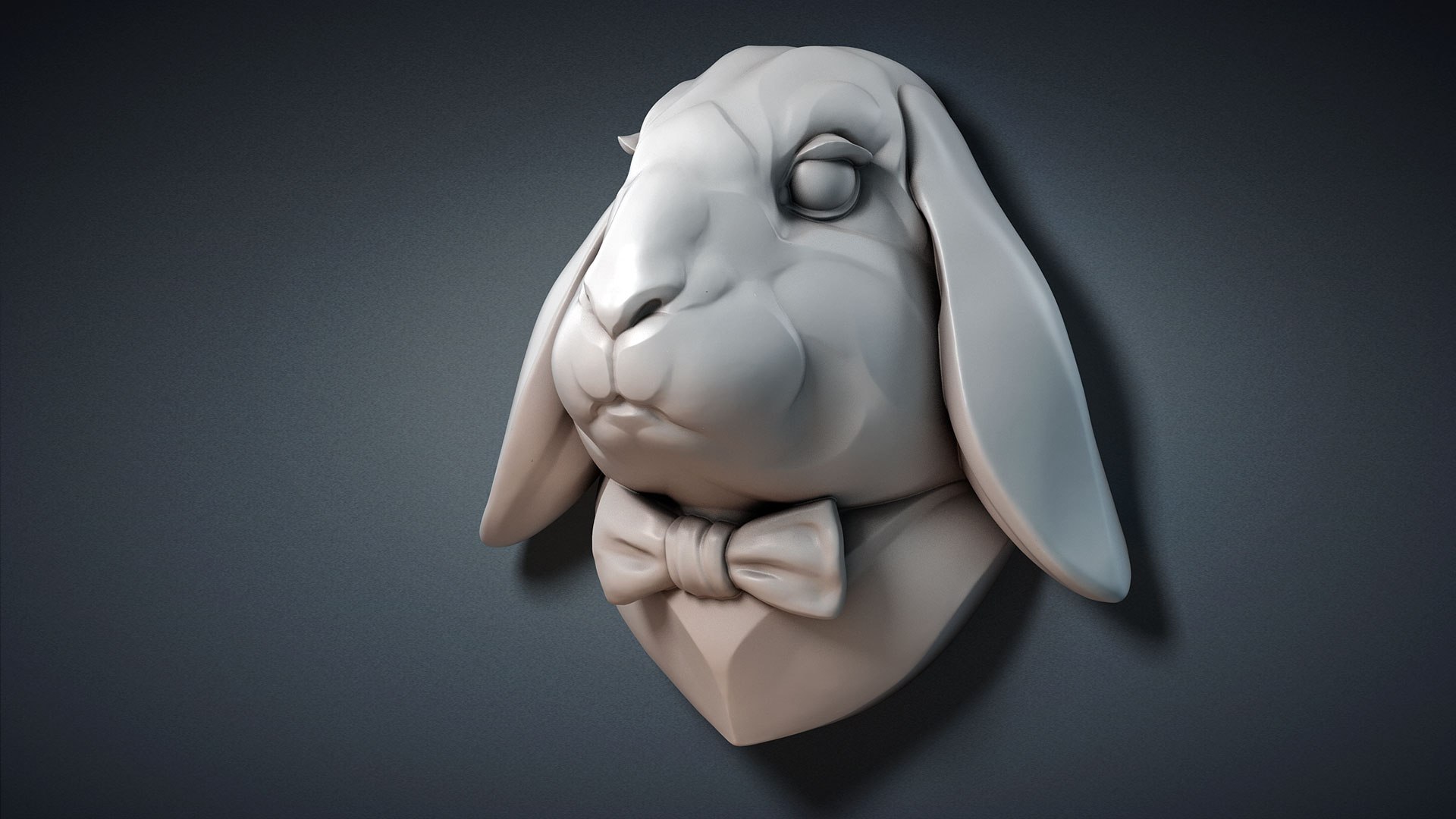 Lop Eared Rabbit Head Sculpture STL Model - TurboSquid 1978669