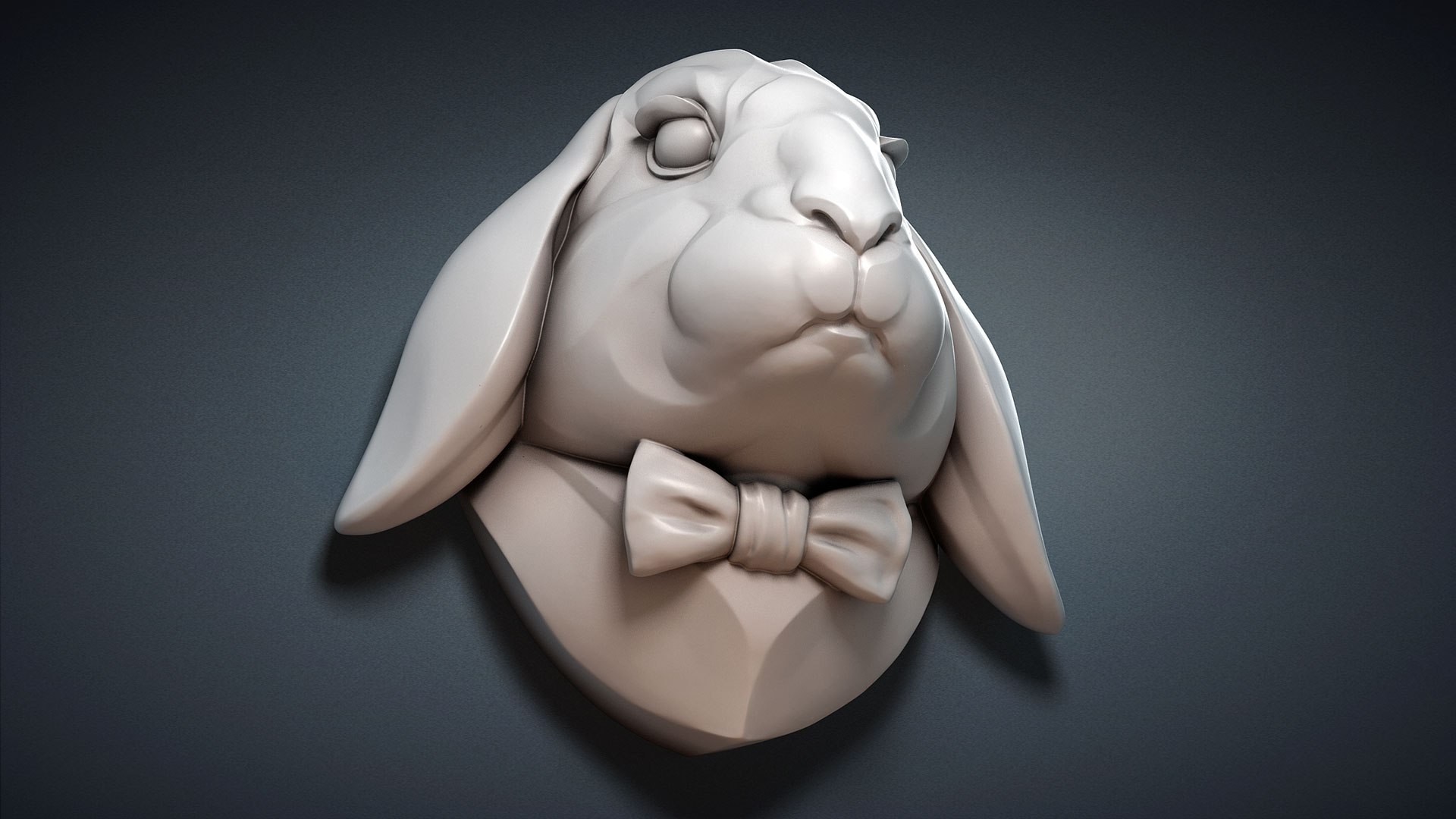 Lop Eared Rabbit Head Sculpture STL Model - TurboSquid 1978669