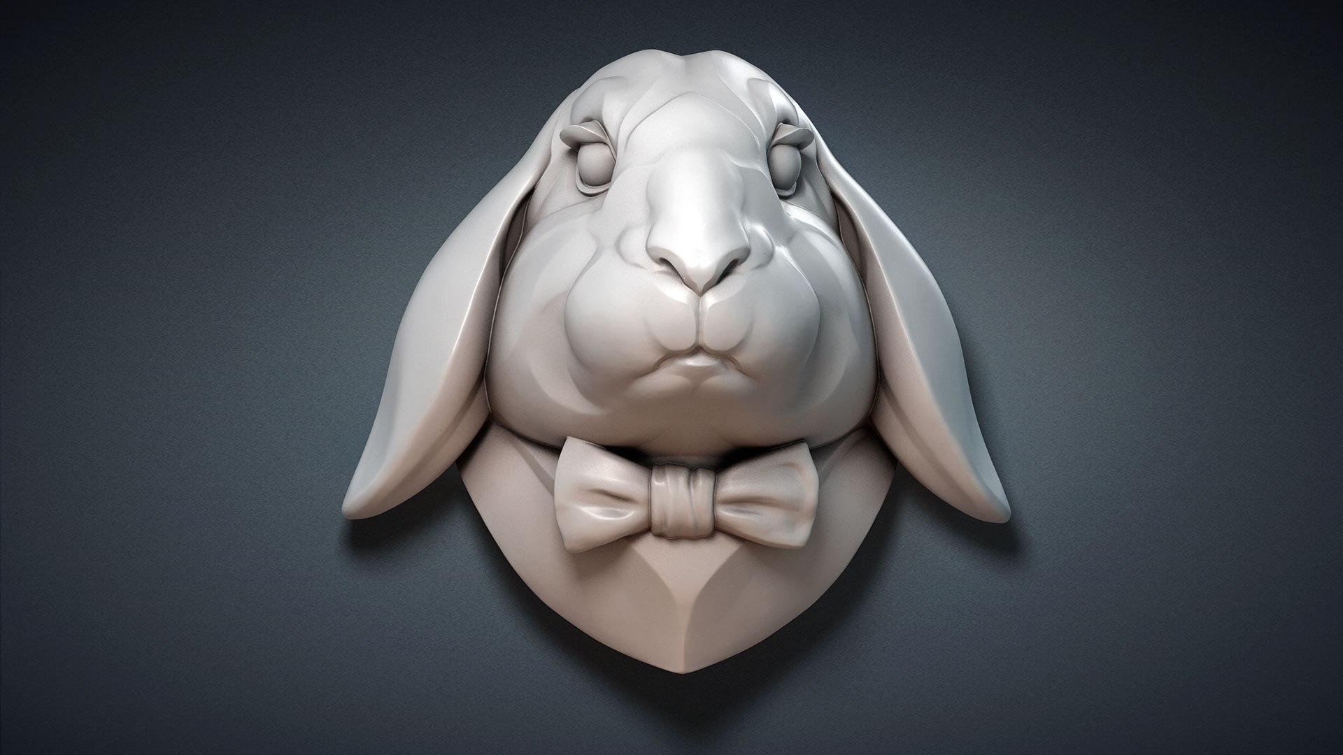 Lop Eared Rabbit Head Sculpture STL Model - TurboSquid 1978669