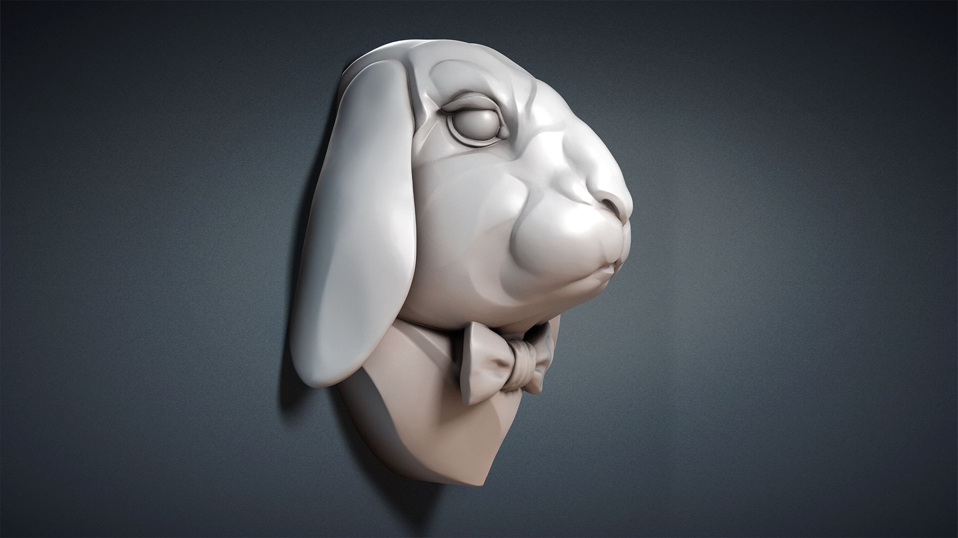 Lop Eared Rabbit Head Sculpture STL Model - TurboSquid 1978669