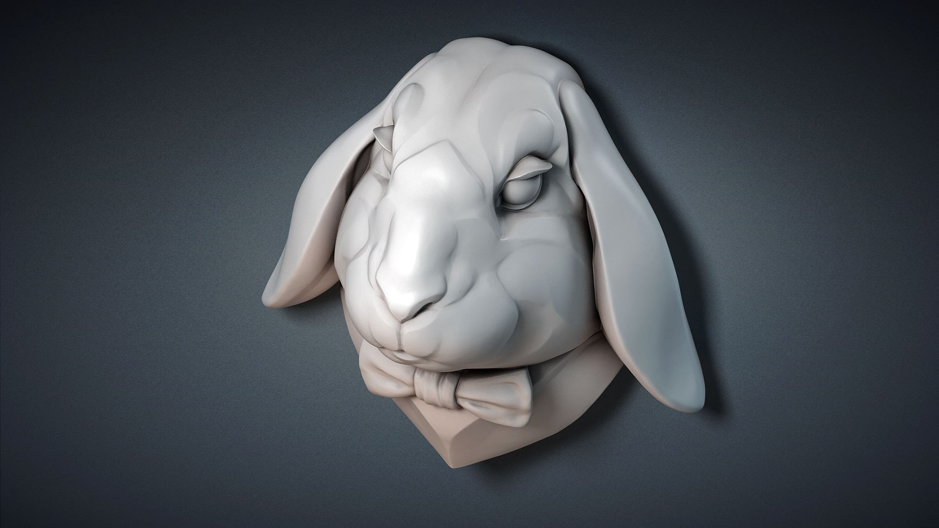 Lop Eared Rabbit Head Sculpture STL Model - TurboSquid 1978669