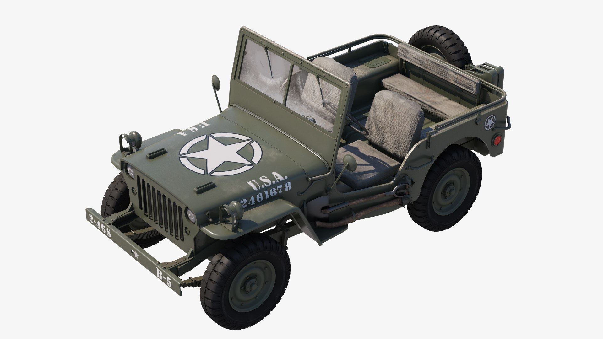 Carro Militar Jeep Willys Modelo 3D - TurboSquid 1321648, image size:1920x1080