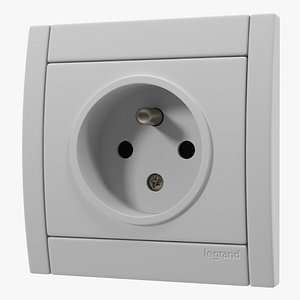 3d model of european electrical outlet