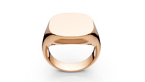 Square Top Signet Ring 3D