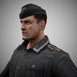rigged german soldier 3D