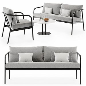 outdoor radsted sofa armchair 3D