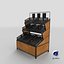 Produci espositore ad angolo unità 01 nero bianco grigio e marrone chiaro