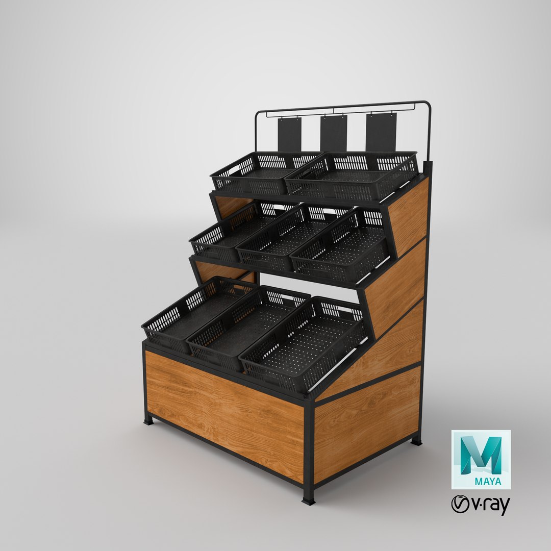 Produce Display Racks Corner Unit 01 Black White Gray and Tan 3D https://p.turbosquid.com/ts-thumb/Nc/BjVD5y/aI/stemcell_maya_vray_render/png/1664386163/1920x1080/fit_q87/e10f09f2f9b23c36c3f3e50155f2aa89b9e2d689/stemcell_maya_vray_render.jpg