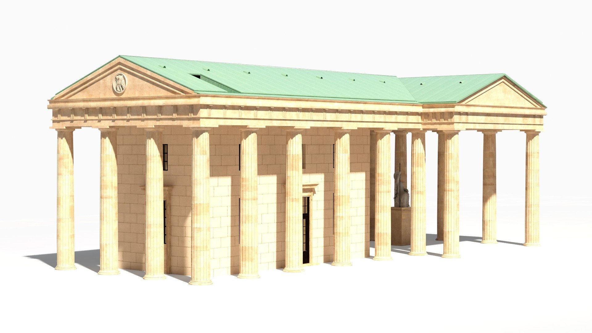 Neoclassical Building 3D model preview