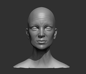 old female head realistic 3D model