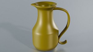 3D model Minimalist Matte Yellow Ceramic Pitcher