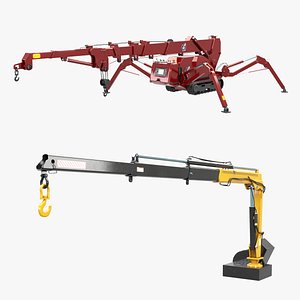 3D Mobile Crane Set model