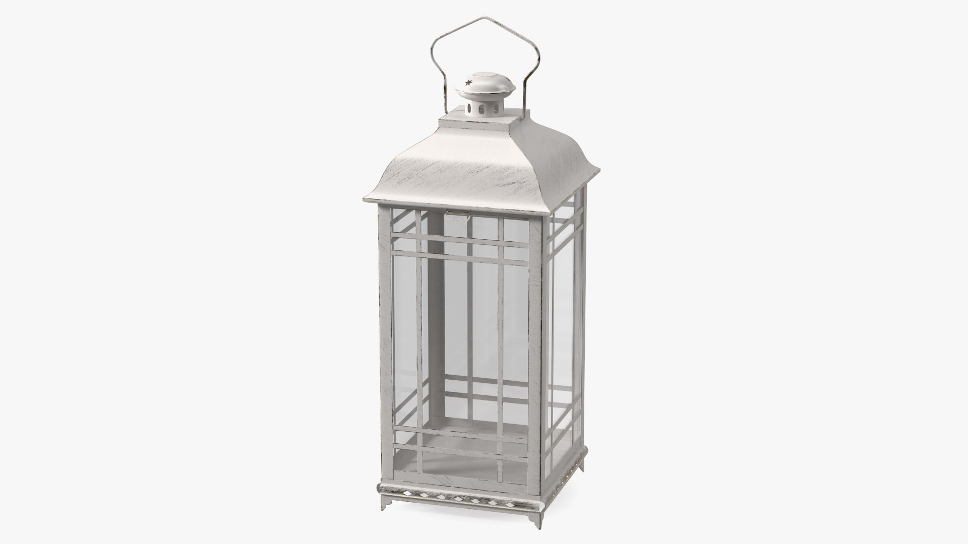 Candle Lantern Large Cream 3D model preview