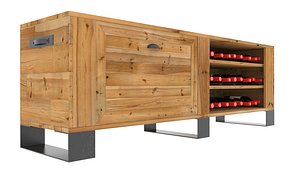 3D wooden tv stand wine rack