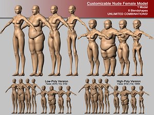Customizable Nude Female Model