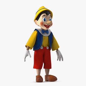 Pinnochio Wooden Doll Toy Rigged for Maya