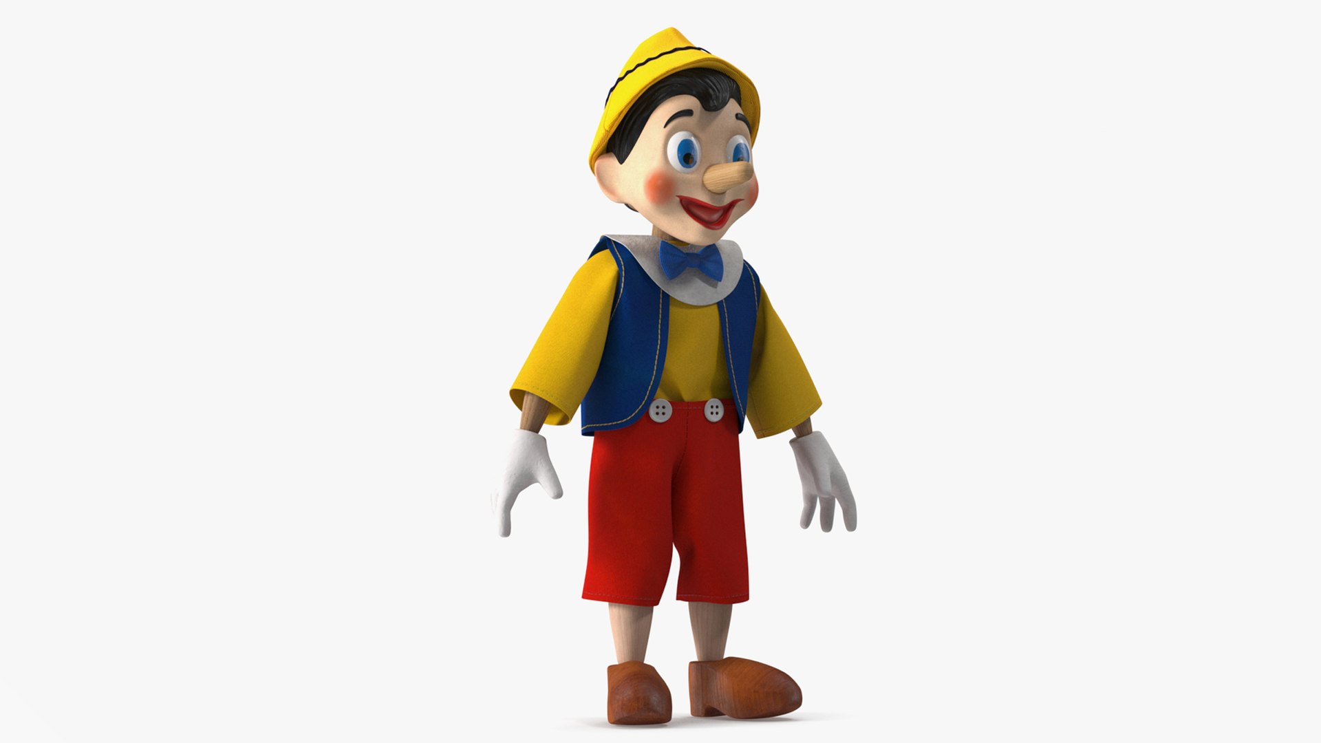 Pinnochio Wooden Doll Toy Rigged for Maya 3D model preview