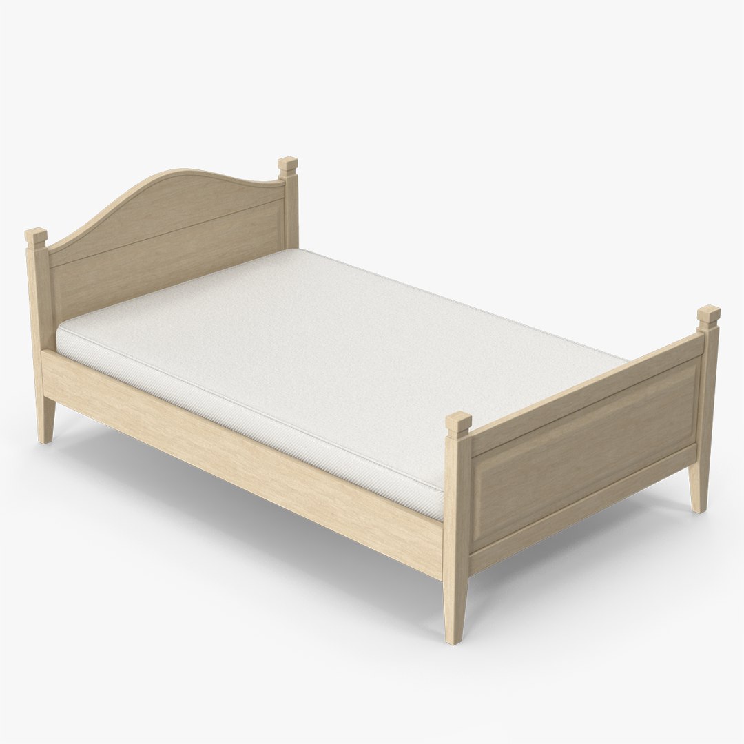 3D Wooden Bed model TurboSquid 2065254