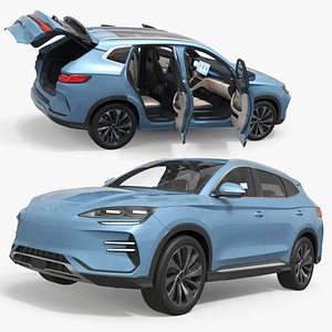 Seal U BYD Electric Family SUV Blue Rigged for Cinema 4D model