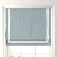 APPLIQUED FRAME COTTON CANVAS ROMAN SHADE