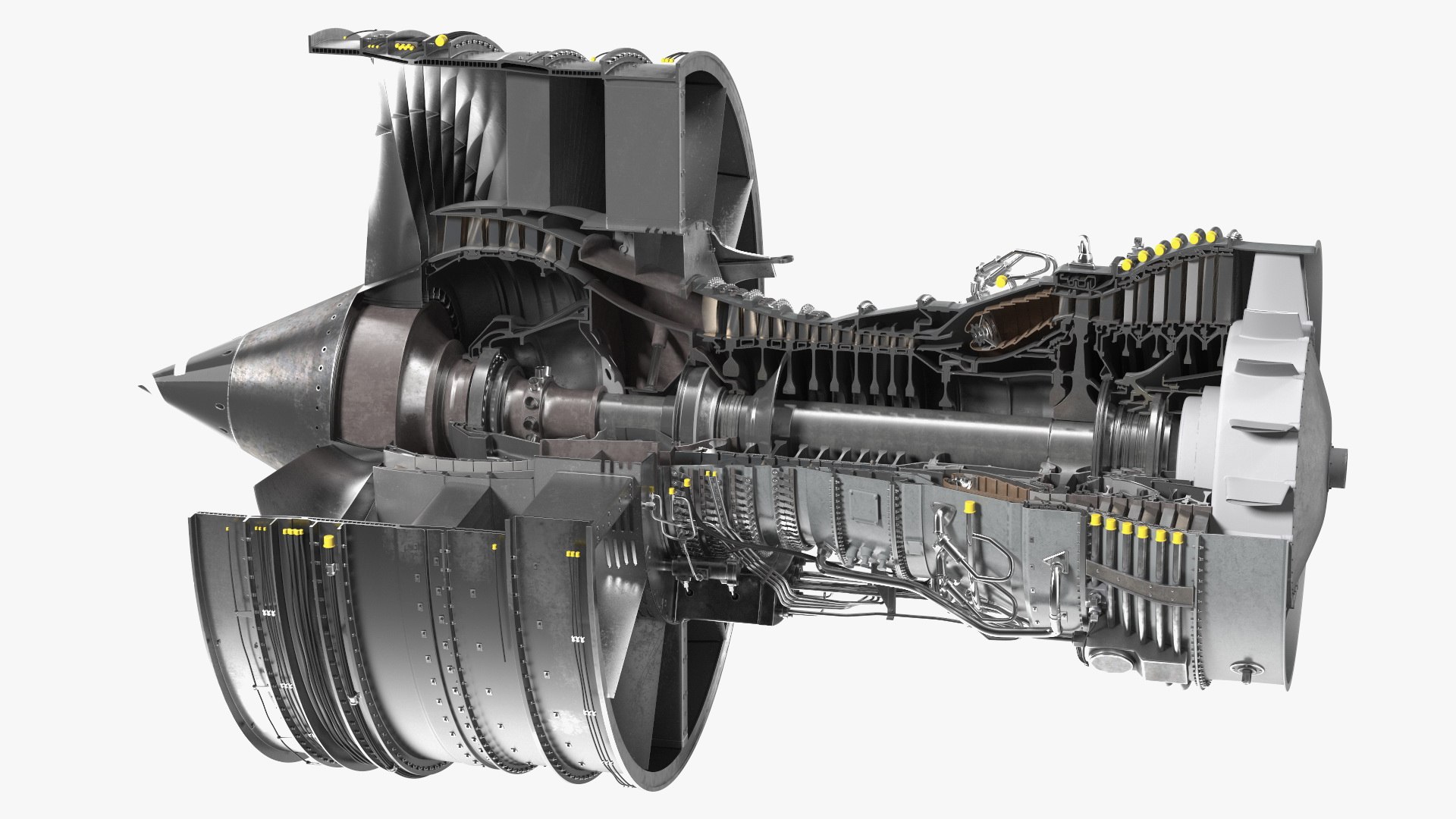 3D Aircraft Engine Canada PT6 Sectioned - TurboSquid 2078085