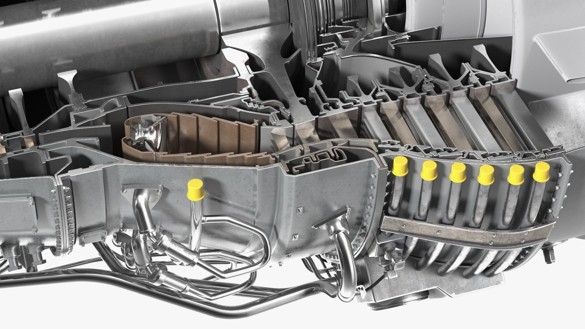 3D Aircraft Engine Canada PT6 Sectioned - TurboSquid 2078085