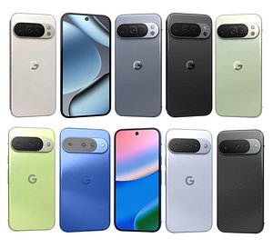 Google Pixel 10 And Google Pixel 10 Pro XL All Colors 3D