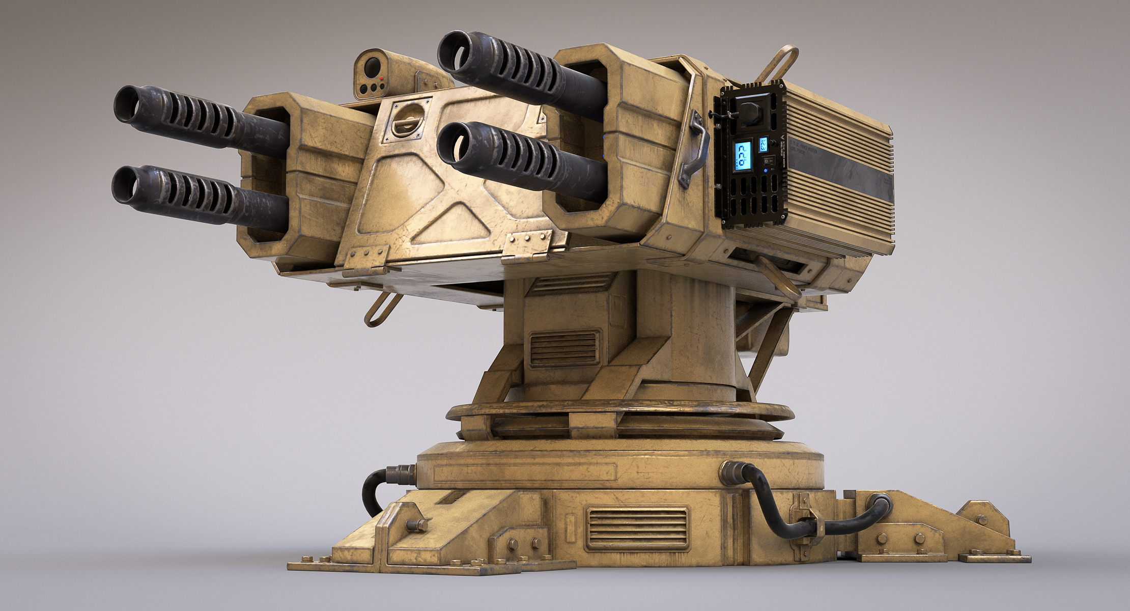 3D science fiction gun turret - TurboSquid 1162056