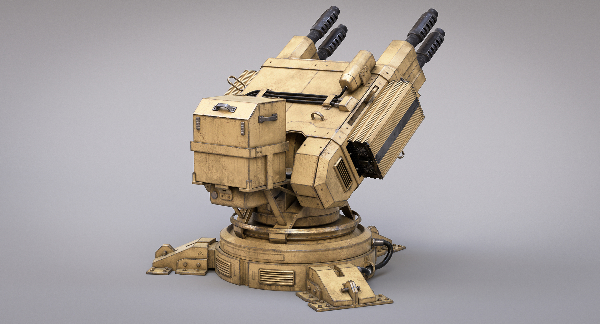 3d Science Fiction Gun Turret - Turbosquid 1162056