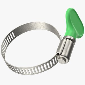 Worm Gear Hose Clamp with Key 30 44mm 3D
