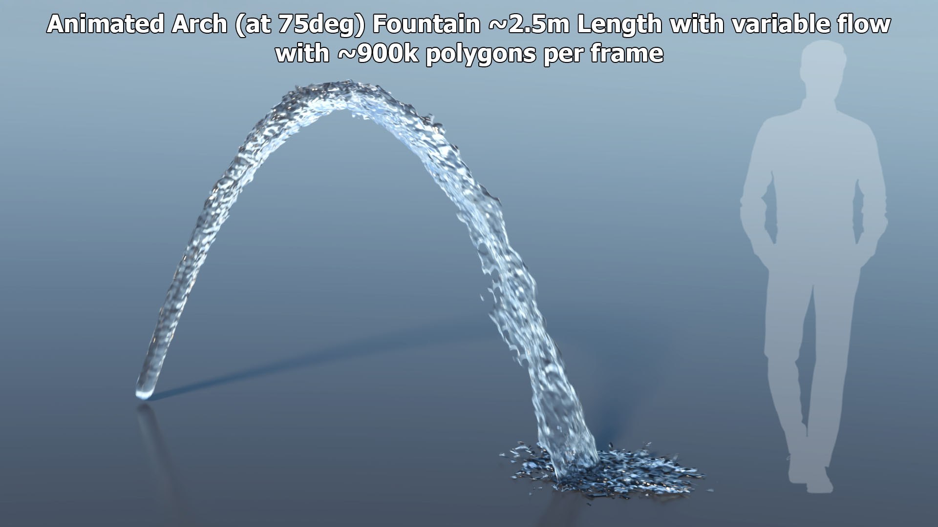 3D Model Arch Fountain Animation With Variable Flow Rising On Side At ...