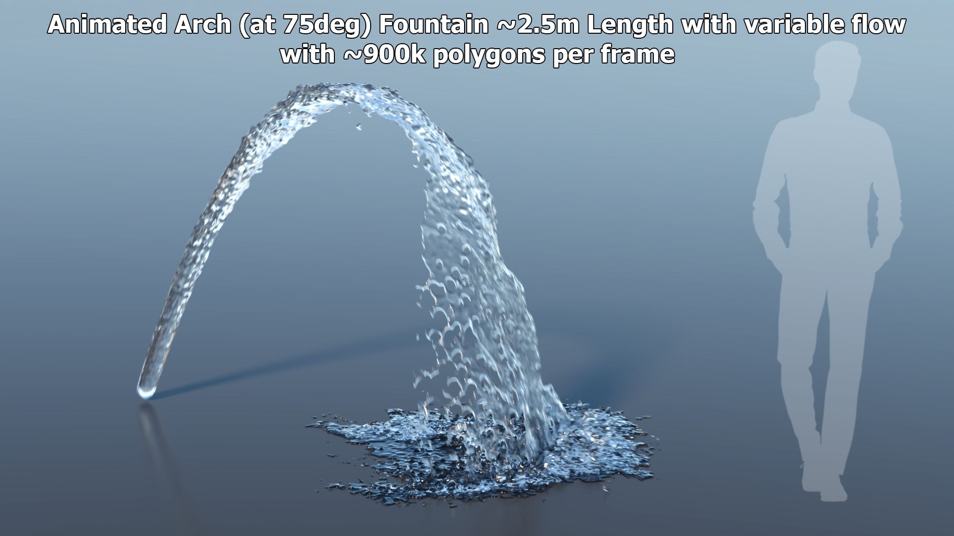 3D Model Arch Fountain Animation With Variable Flow Rising On Side At ...