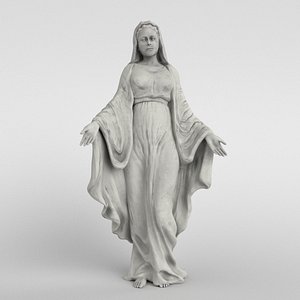 virgin mary statue 3d model