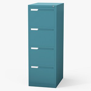 Filing Cabinet 4 Drawer Blue