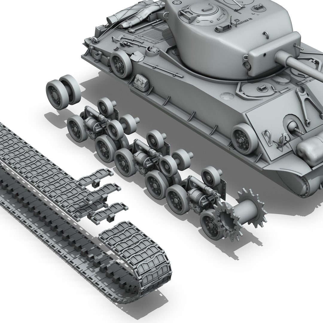 m4a3e8 sherman - easy 3d lwo