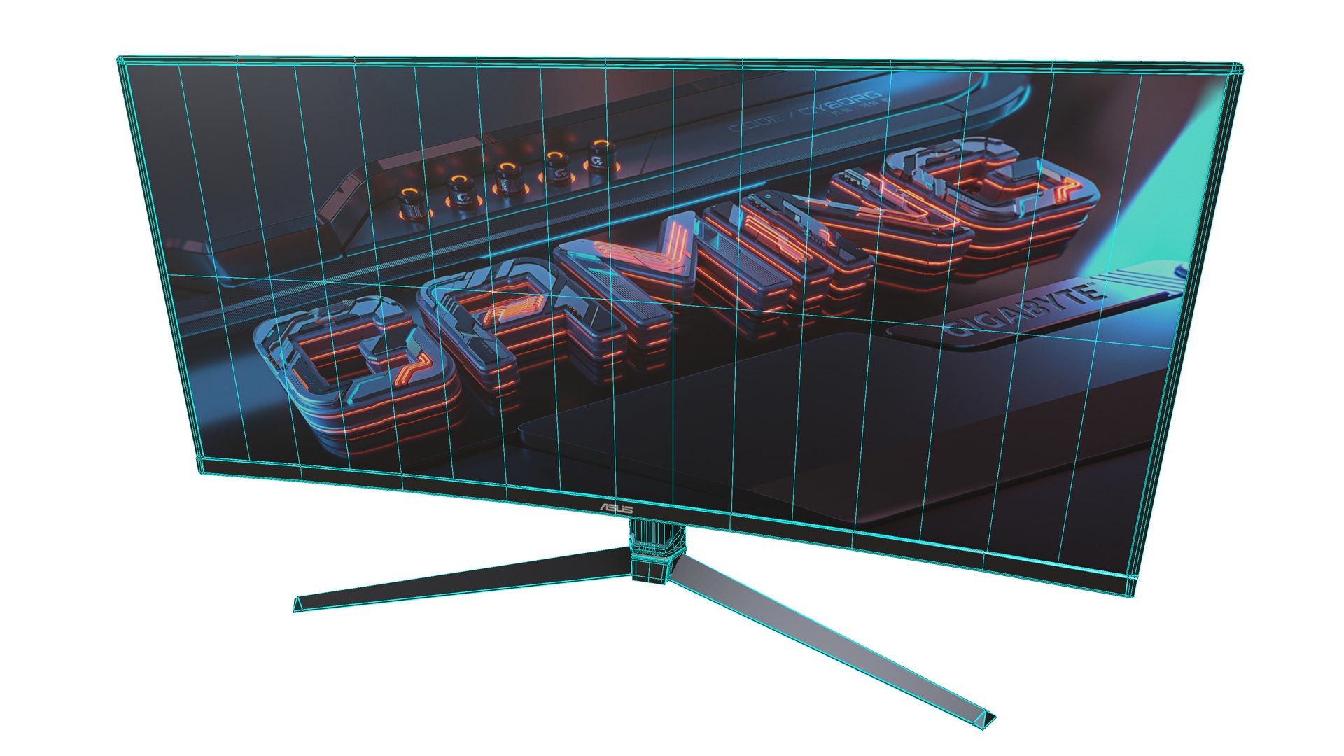 3D Asus Tuff Gaming Monitor 3D Model VR Low-poly 3D Model Model ...